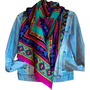 Vintage French Square Scarf